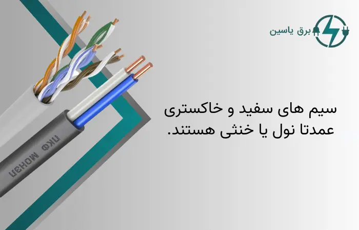 معنی سیم برق سفید و خاکستری